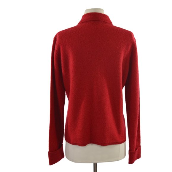 Tian Collection Red Wool Cardigan - Picture 5 of 10
